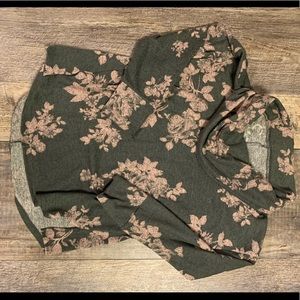 Women’s Maurices  pink/gray flowered cowl sweater